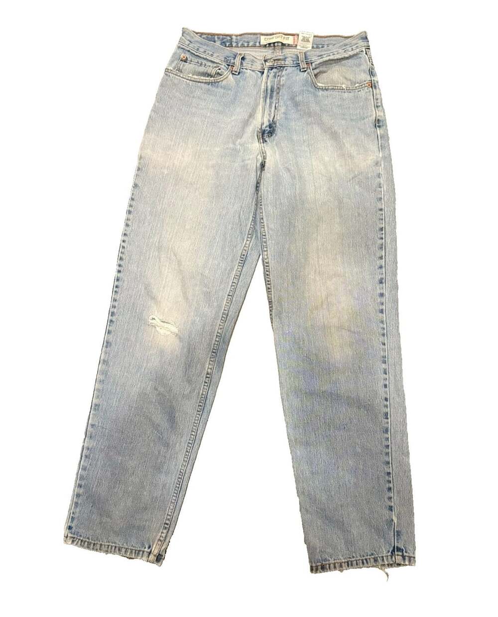 VTG Y2K Levi's 560 Comfort Fit Jeans Loose Tapered Distressed Light Wash 33x34